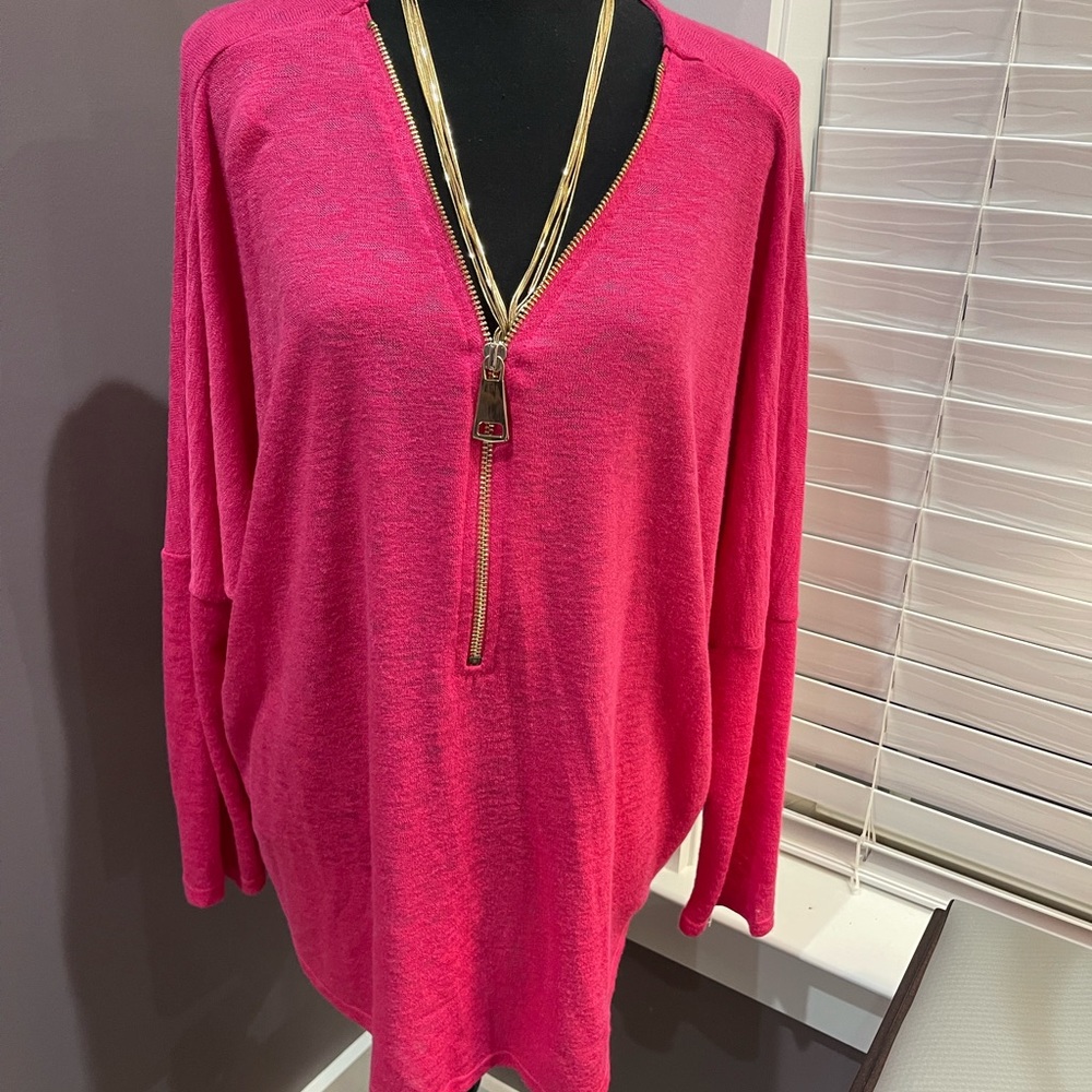 New Alfani xl Hot Pink Sweater 53% Rayon